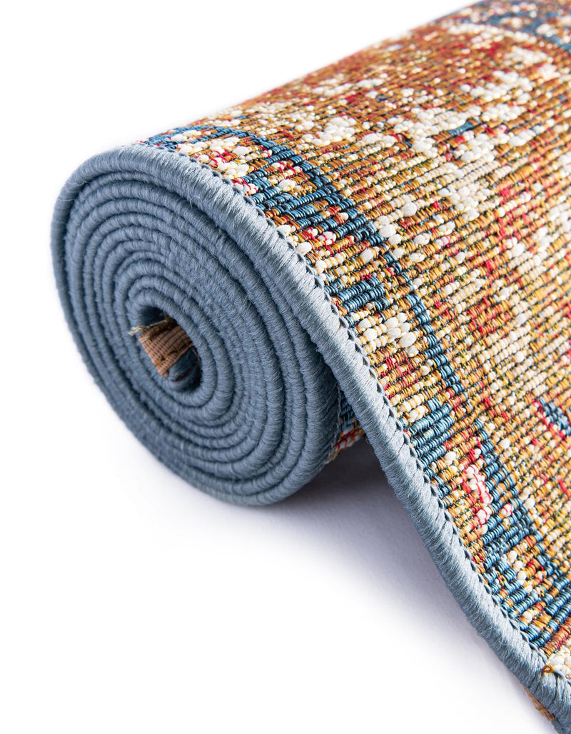 Patio Elegance Collection Area Rug - Courtyard Rectangle Navy Blue and Light Pink lifestyle 19
