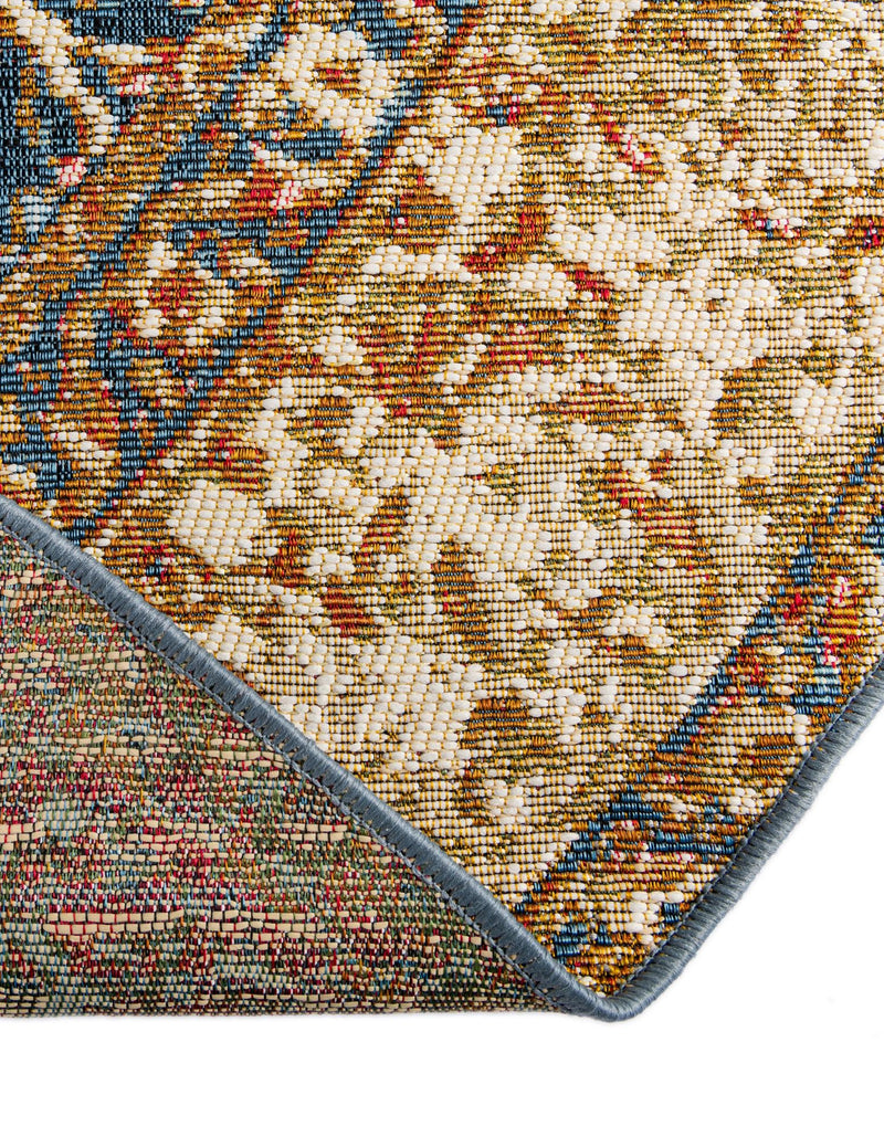 Patio Elegance Collection Area Rug - Courtyard Round Navy Blue and Light Pink lifestyle 67