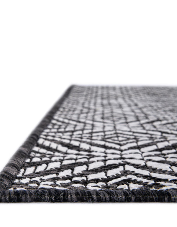 Garden Lattice Oasis Collection Area Rug - Terrace Square Charcoal lifestyle 13