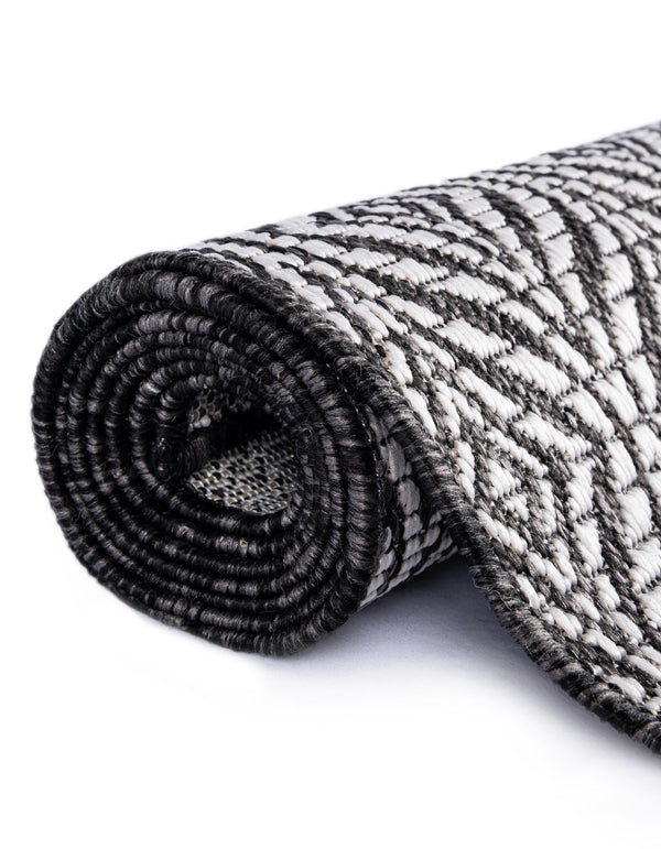 Garden Lattice Oasis Collection Area Rug - Terrace Square Charcoal lifestyle 18