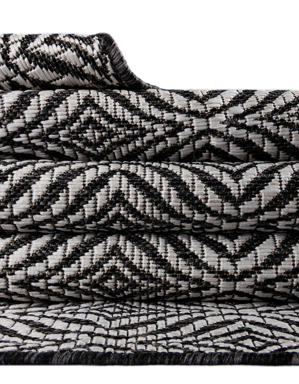 Garden Lattice Oasis Collection Area Rug - Terrace Square Charcoal lifestyle 20