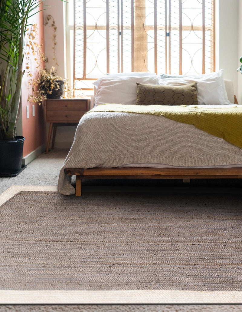 Woven Seaside Jute Collection Area Rug - Nantucket Rectangle Gray and White lifestyle 57
