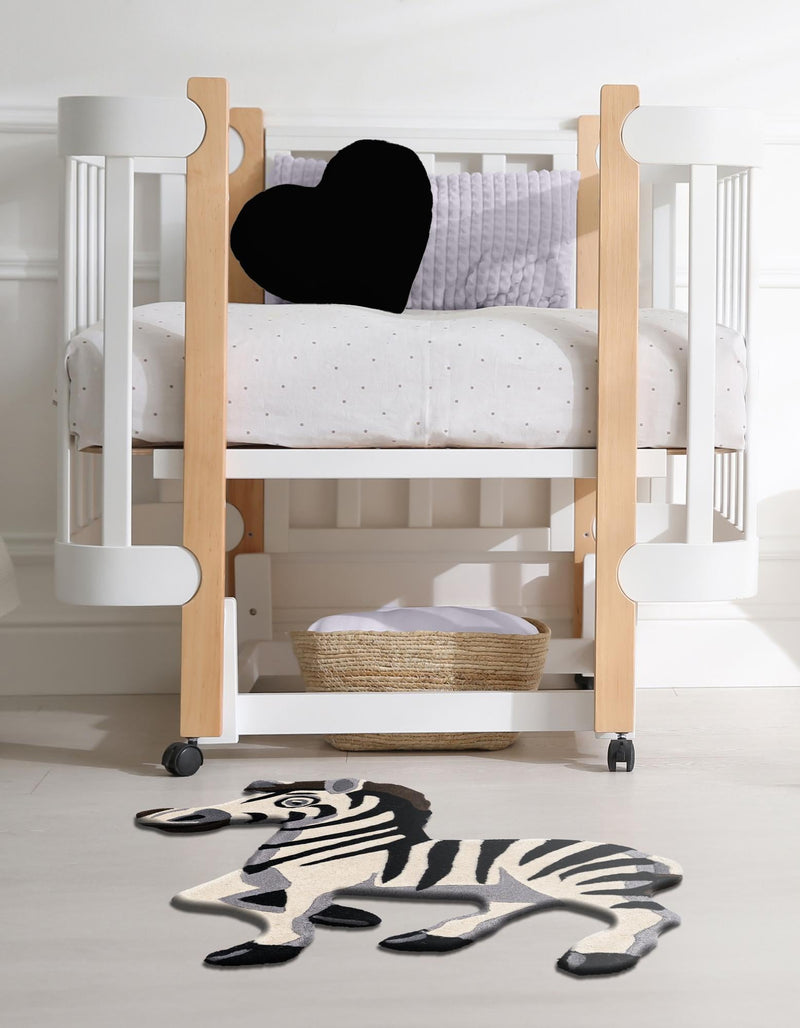 Whimsy Wonders Wool Collection Area Rug - Marsh Rectangle White and Black lifestyle 8