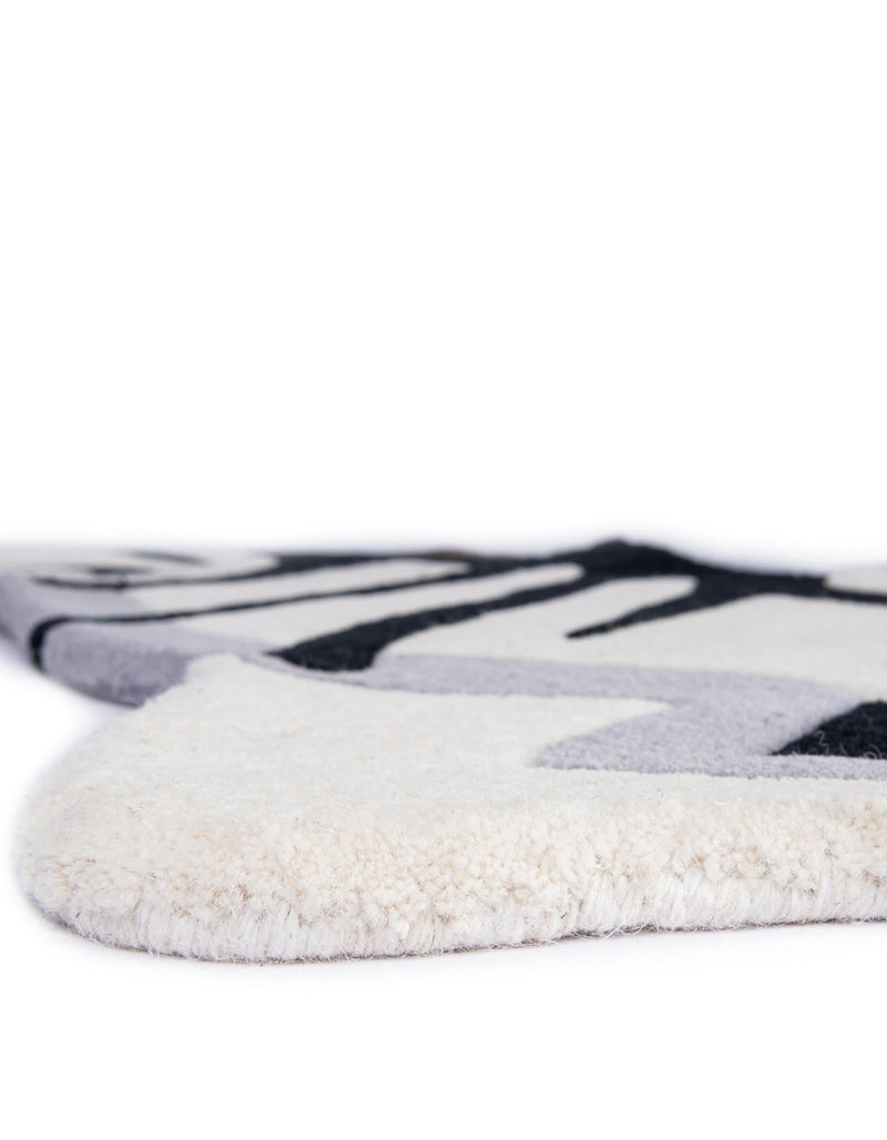 Whimsy Wonders Wool Collection Area Rug - Marsh Rectangle White and Black lifestyle 14