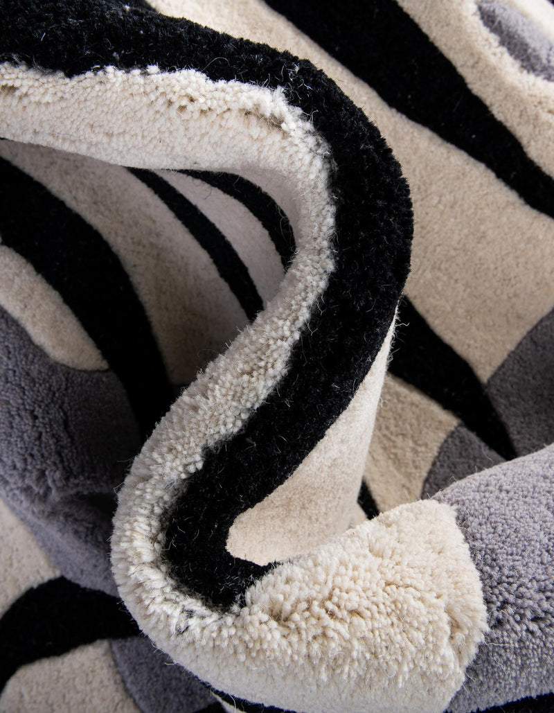 Whimsy Wonders Wool Collection Area Rug - Marsh Rectangle White and Black lifestyle 15