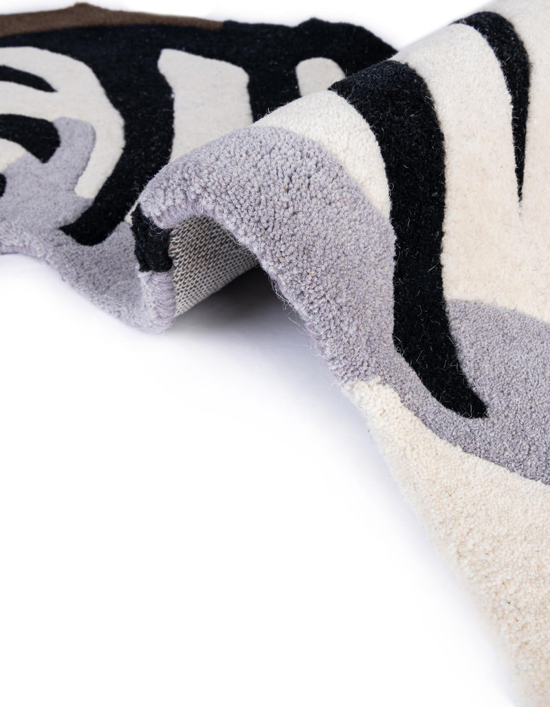 Whimsy Wonders Wool Collection Area Rug - Marsh Rectangle White and Black lifestyle 17