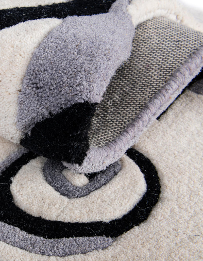 Whimsy Wonders Wool Collection Area Rug - Marsh Rectangle White and Black lifestyle 20