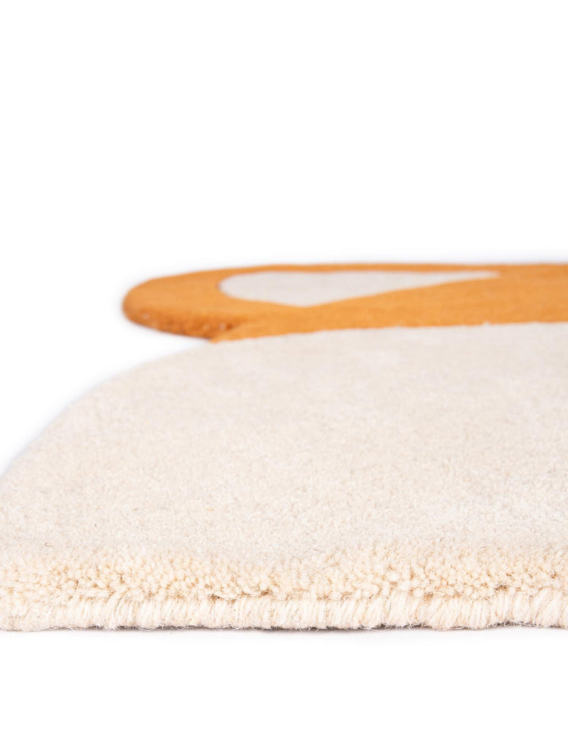 Whimsy Wonders Wool Collection Area Rug - Meadow Round Orange and White lifestyle 15