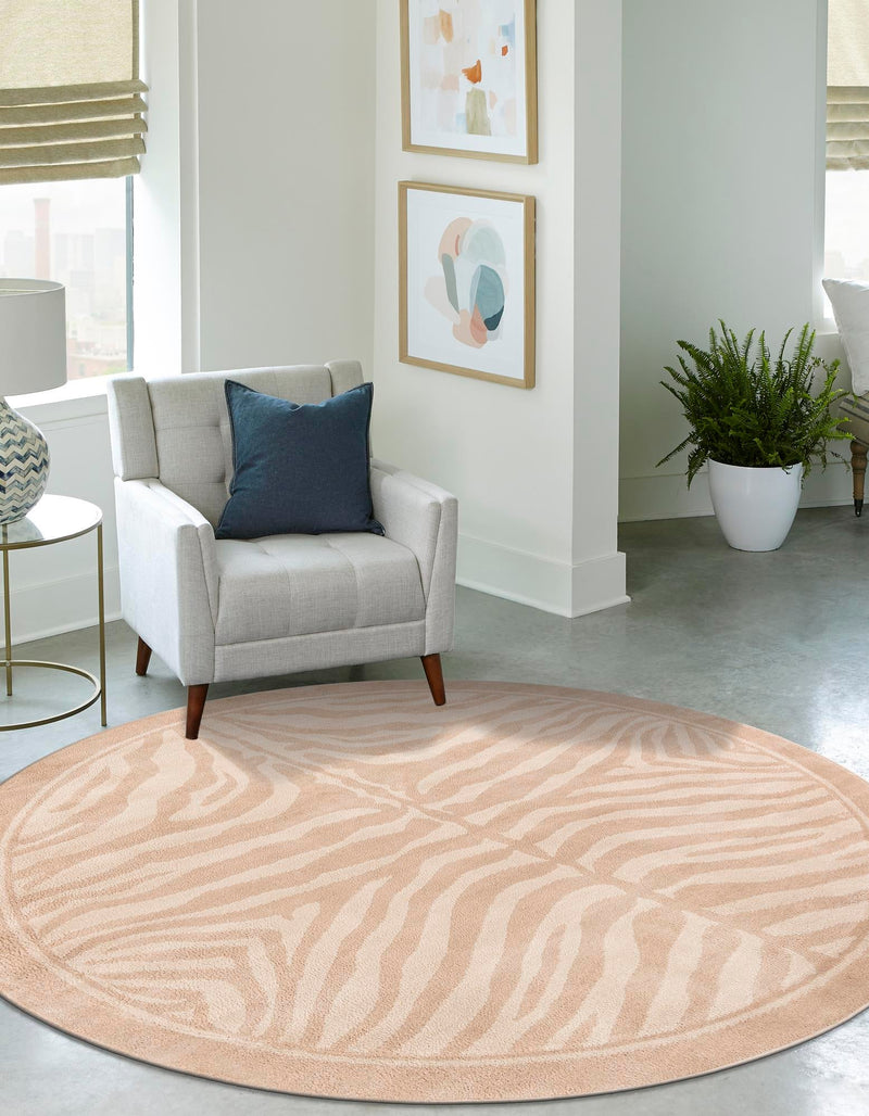 Savannah Sojourn Collection Area Rug - Kalahari Round Beige and Ivory lifestyle 48