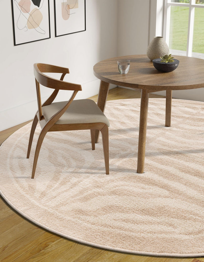 Savannah Sojourn Collection Area Rug - Kalahari Round Beige and Ivory lifestyle 53