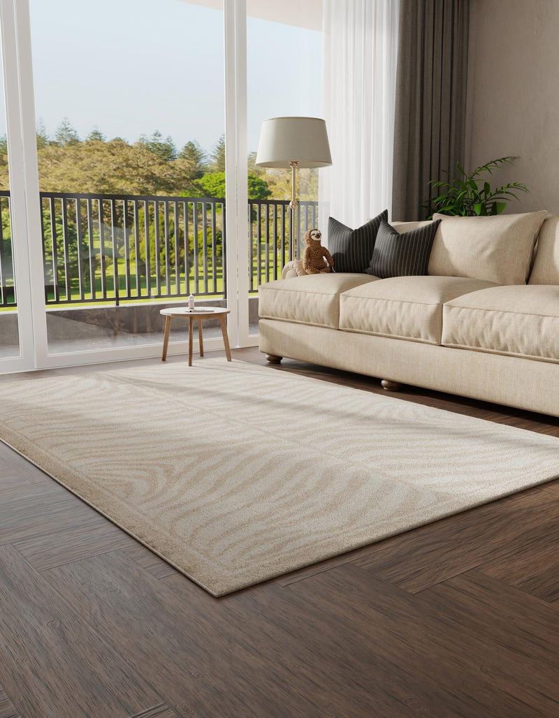 Savannah Sojourn Collection Area Rug - Kalahari Rectangle Beige and Ivory lifestyle 6