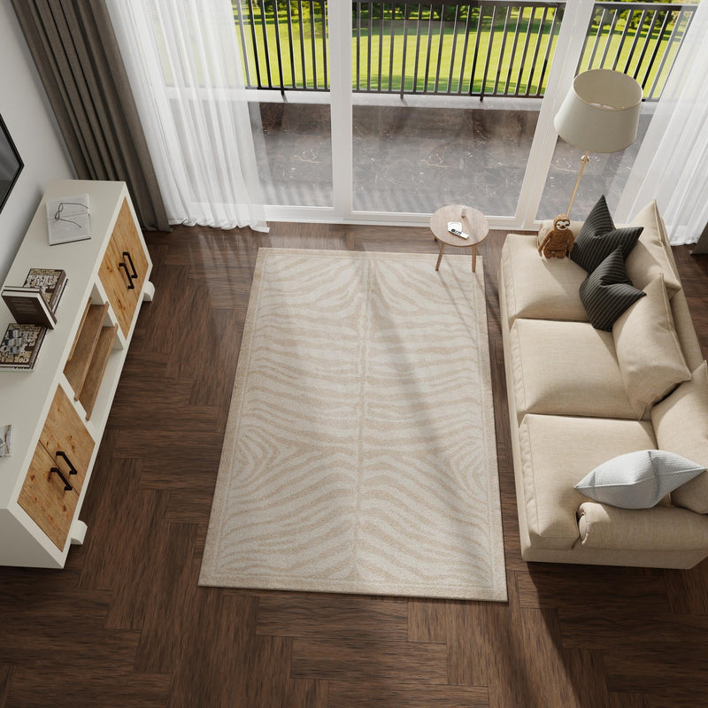Savannah Sojourn Collection Area Rug - Kalahari Rectangle Beige and Ivory lifestyle 32