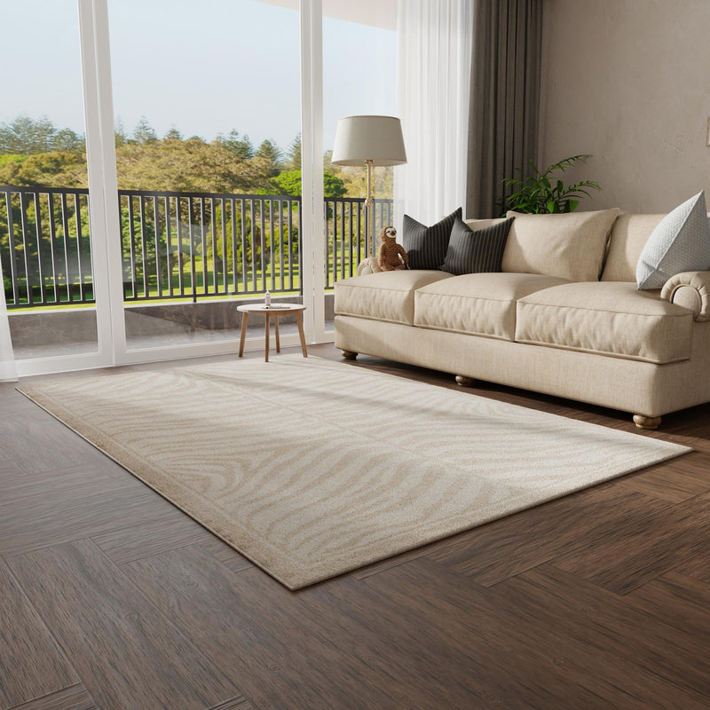 Savannah Sojourn Collection Area Rug - Kalahari Rectangle Beige and Ivory lifestyle 34