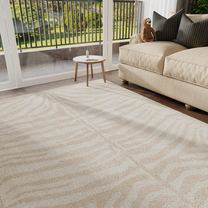 Savannah Sojourn Collection Area Rug - Kalahari Rectangle Beige and Ivory lifestyle 36