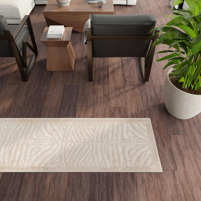 Savannah Sojourn Collection Area Rug - Kalahari Runner Beige and Ivory lifestyle 137