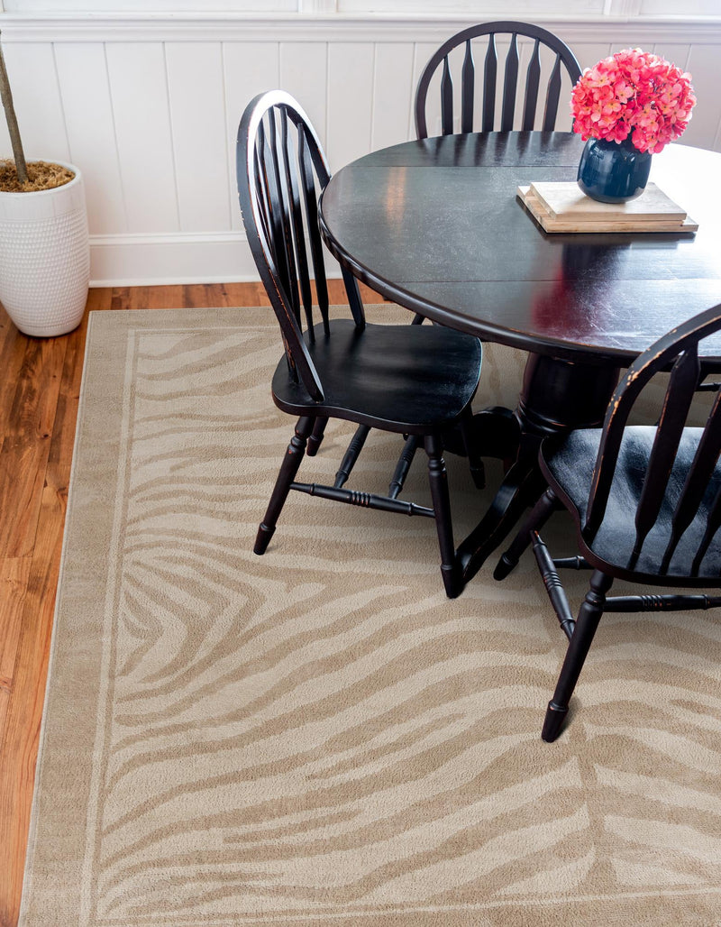 Savannah Sojourn Collection Area Rug - Kalahari Square Beige and Ivory lifestyle 62
