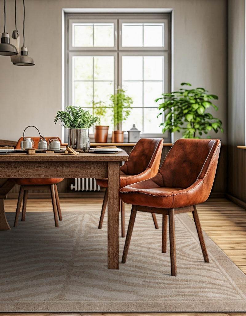 Savannah Sojourn Collection Area Rug - Kalahari Square Beige and Ivory lifestyle 70
