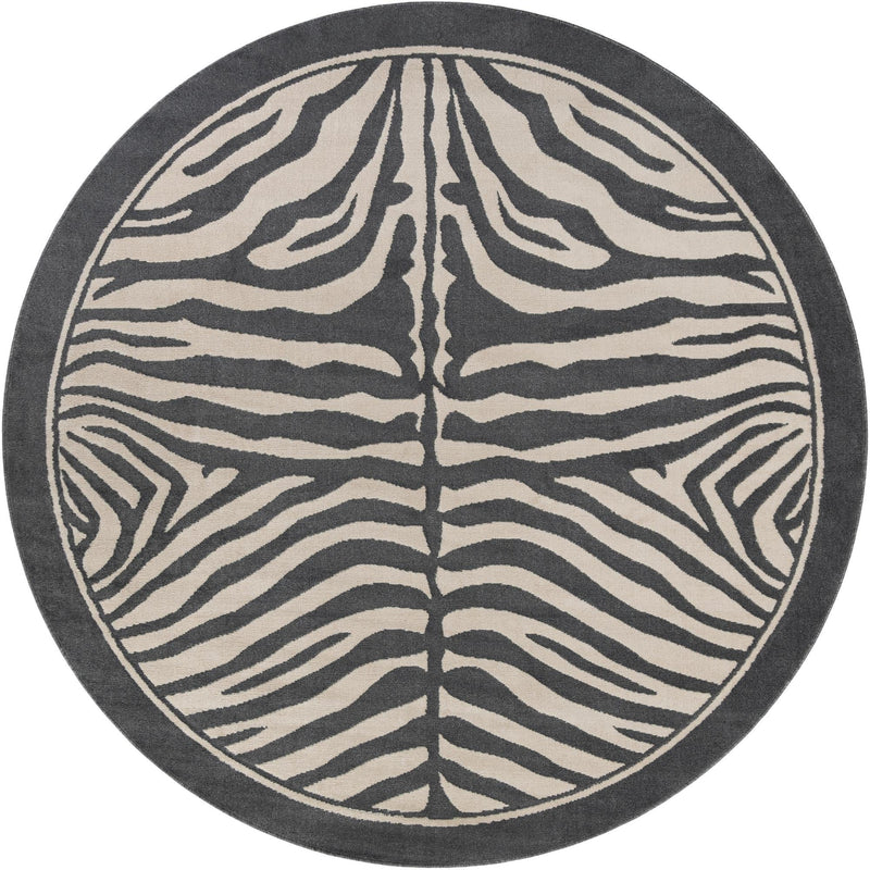 Savannah Sojourn Collection Area Rug - Kalahari Round Gray and Ivory lifestyle 39