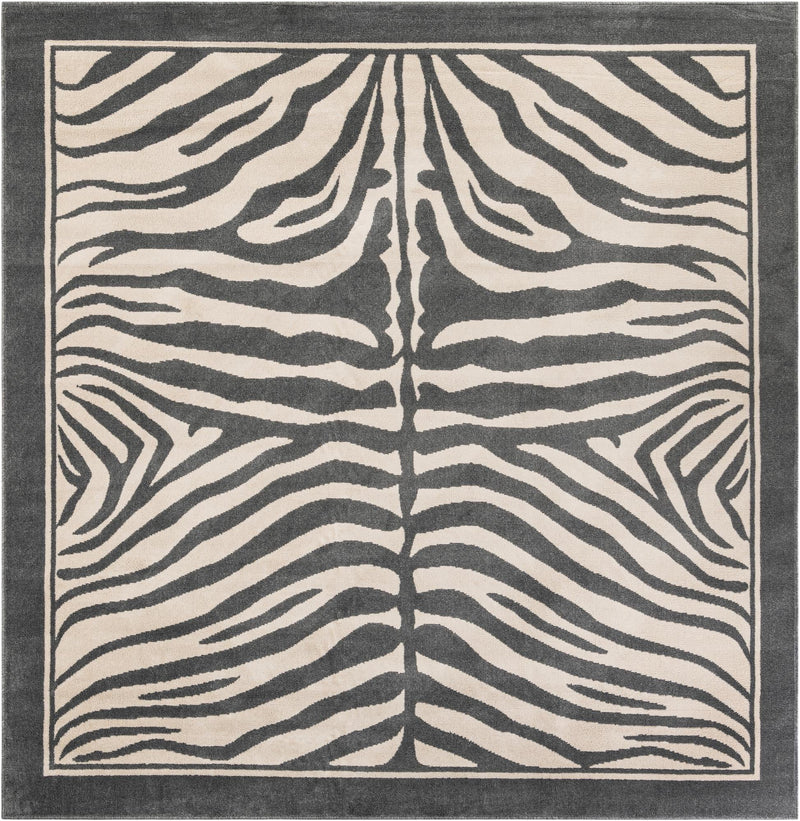 Savannah Sojourn Collection Area Rug - Kalahari Square Gray and Ivory lifestyle 40