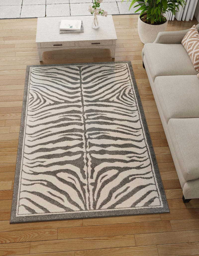 Savannah Sojourn Collection Area Rug - Kalahari Rectangle Gray and Ivory lifestyle 3