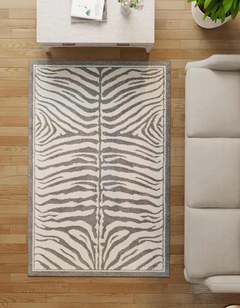 Savannah Sojourn Collection Area Rug - Kalahari Rectangle Gray and Ivory lifestyle 29