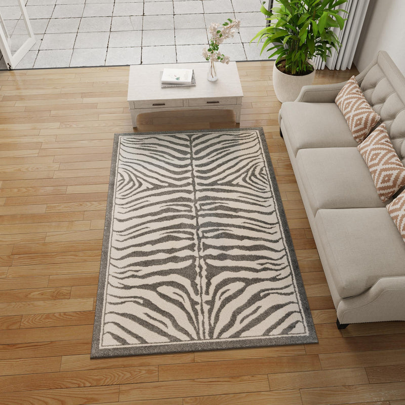 Savannah Sojourn Collection Area Rug - Kalahari Rectangle Gray and Ivory lifestyle 31