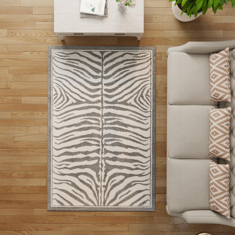 Savannah Sojourn Collection Area Rug - Kalahari Rectangle Gray and Ivory lifestyle 37