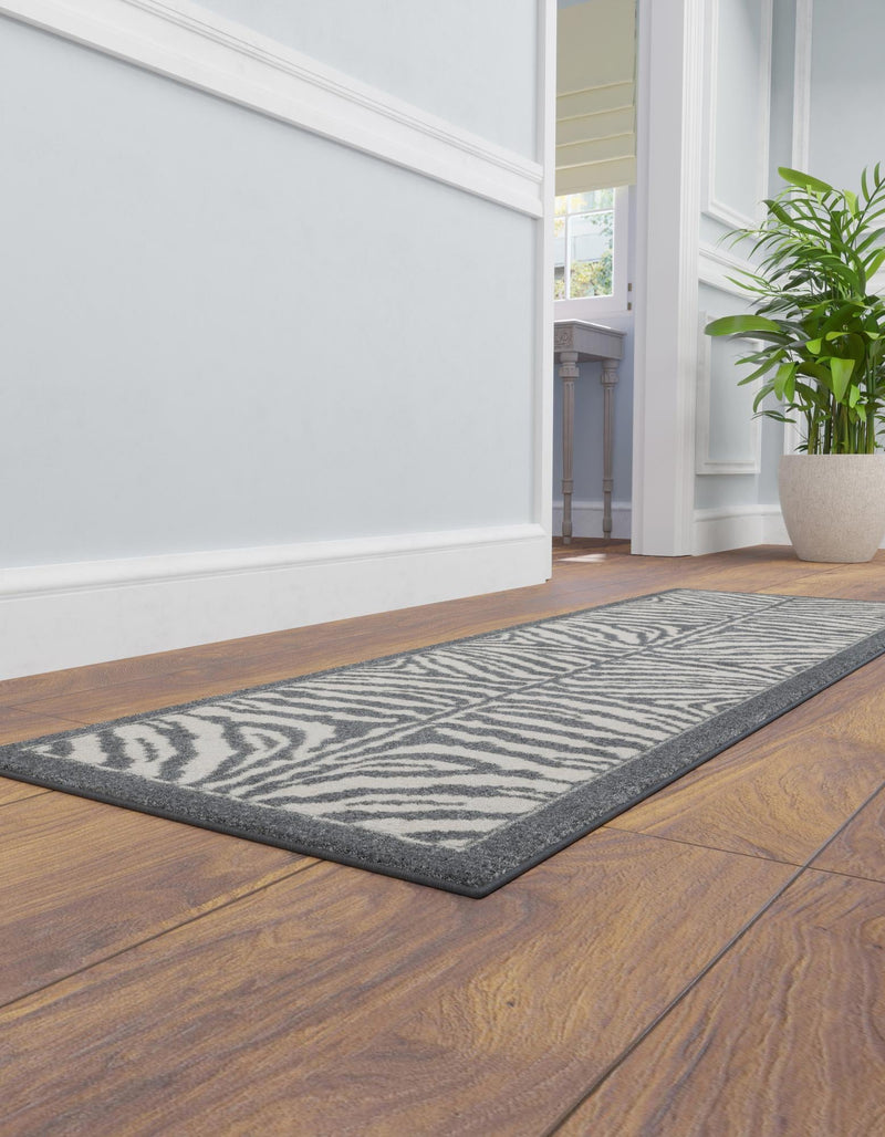 Savannah Sojourn Collection Area Rug - Kalahari Runner Gray and Ivory lifestyle 51