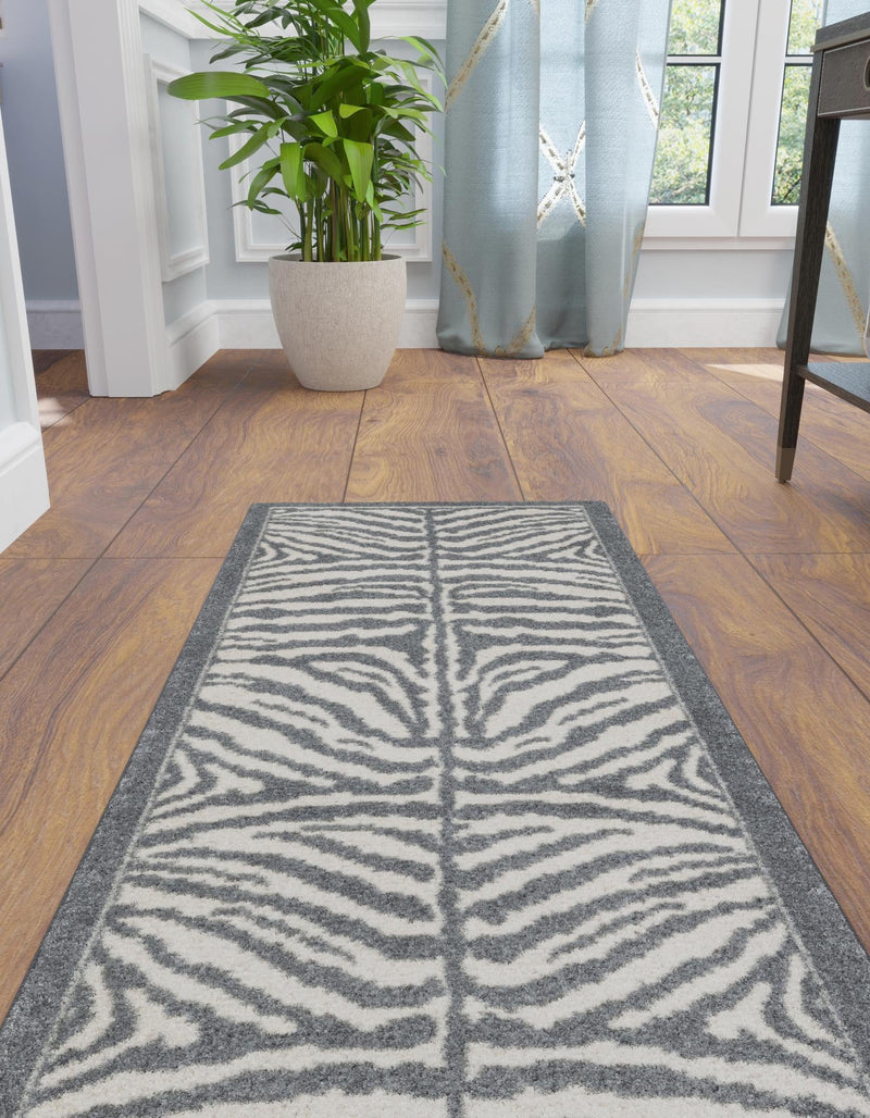 Savannah Sojourn Collection Area Rug - Kalahari Runner Gray and Ivory lifestyle 56