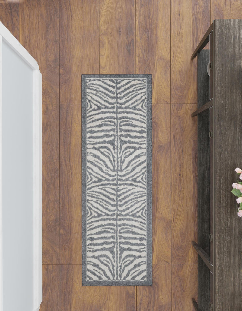 Savannah Sojourn Collection Area Rug - Kalahari Runner Gray and Ivory lifestyle 129