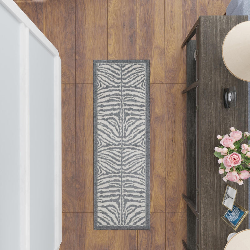 Savannah Sojourn Collection Area Rug - Kalahari Runner Gray and Ivory lifestyle 138