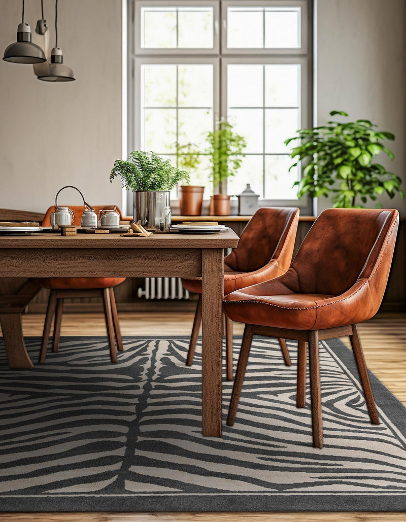 Savannah Sojourn Collection Area Rug - Kalahari Square Gray and Ivory lifestyle 63