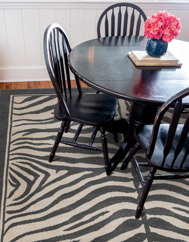 Savannah Sojourn Collection Area Rug - Kalahari Square Gray and Ivory lifestyle 75