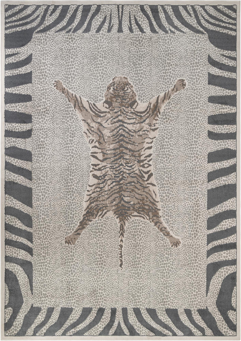 Savannah Sojourn Collection Area Rug - Masai Rectangle Gray and Ivory Main