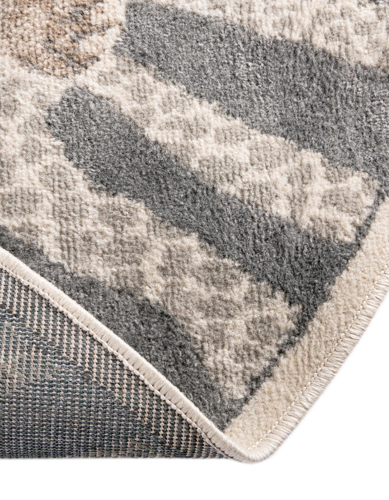 Savannah Sojourn Collection Area Rug - Masai Round Gray and Ivory lifestyle 57
