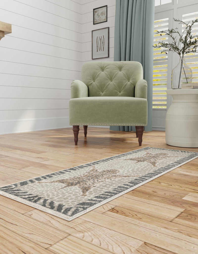 Savannah Sojourn Collection Area Rug - Masai Runner Gray and Ivory lifestyle 27