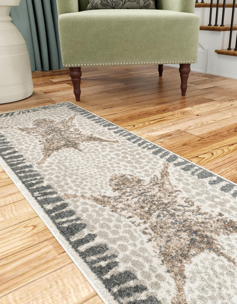 Savannah Sojourn Collection Area Rug - Masai Runner Gray and Ivory lifestyle 30