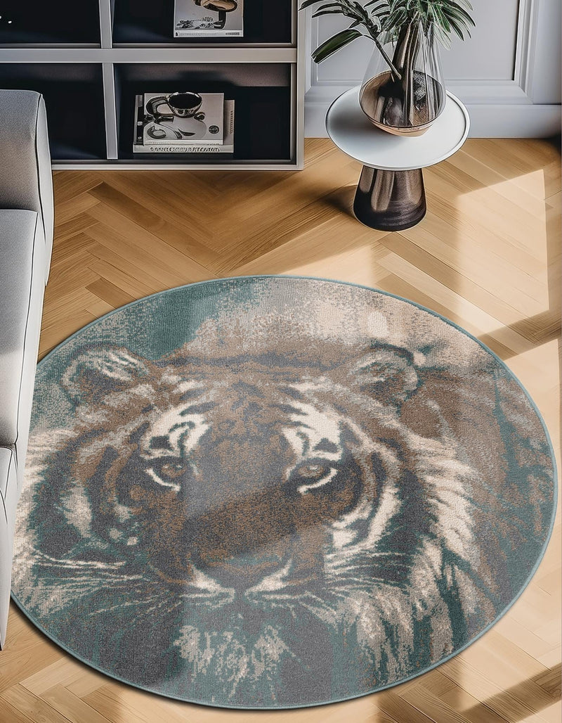 Savannah Sojourn Collection Area Rug - Okavango Round Multi lifestyle 32
