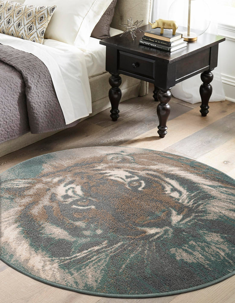 Savannah Sojourn Collection Area Rug - Okavango Round Multi lifestyle 34
