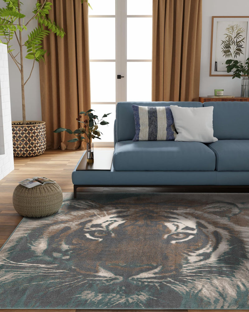 Savannah Sojourn Collection Area Rug - Okavango Square Multi lifestyle 23