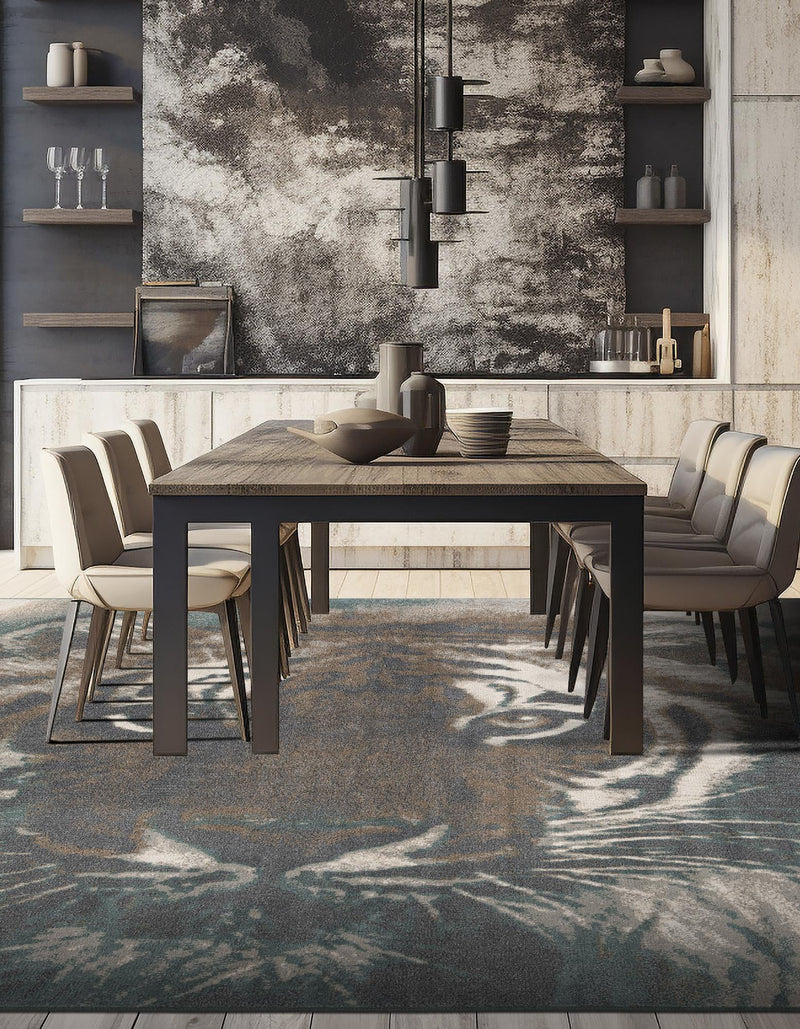 Savannah Sojourn Collection Area Rug - Okavango Square Multi lifestyle 33
