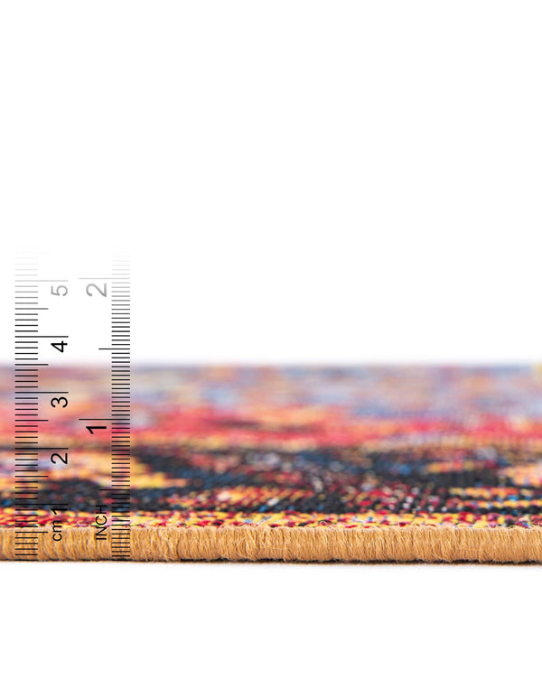 Patio Elegance Collection Area Rug - Garden Rectangle Rust Red and Blue lifestyle 12