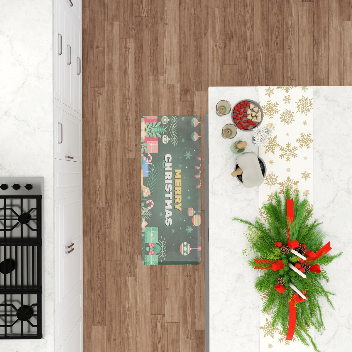 Cozy Haven Mat Collection Area Rug - Calm Rectangle Green lifestyle 21