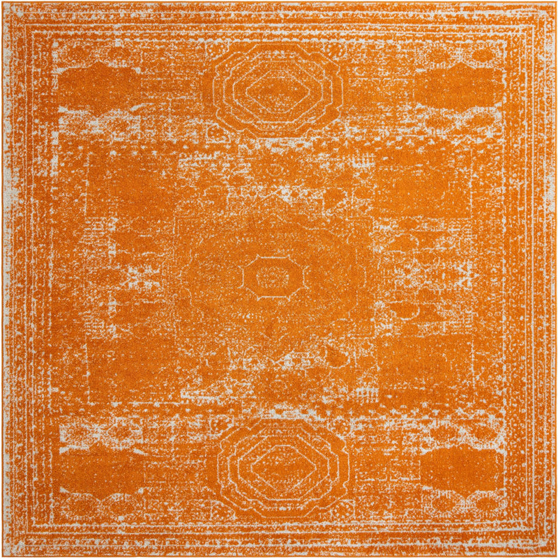 Dover Terrace Collection Area Rug - Lagoon (Orange) Square Orange Main