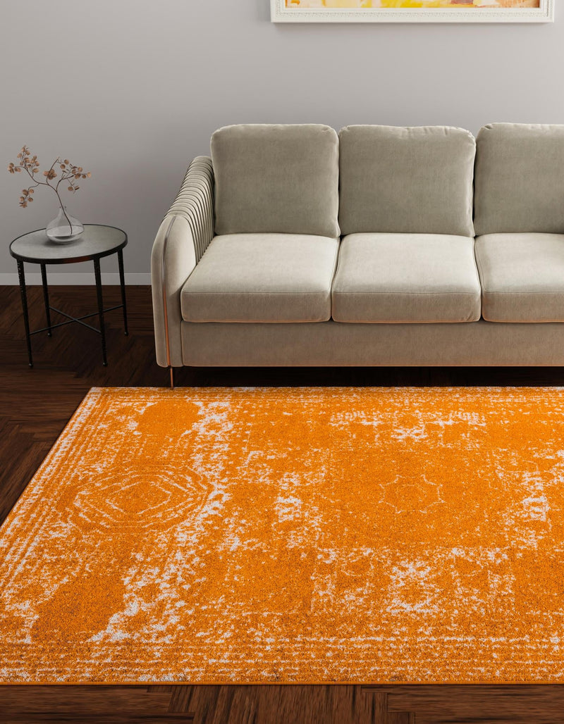 Dover Terrace Collection Area Rug - Lagoon (Orange) Rectangle Orange lifestyle 2