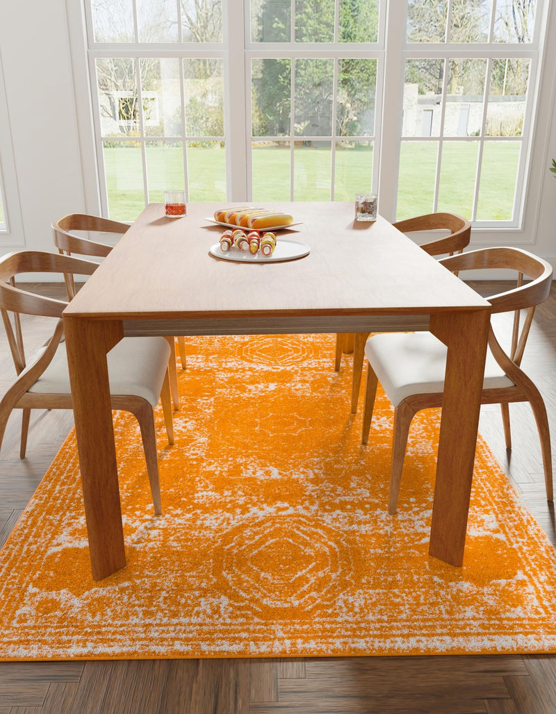 Dover Terrace Collection Area Rug - Lagoon (Orange) Rectangle Orange lifestyle 5