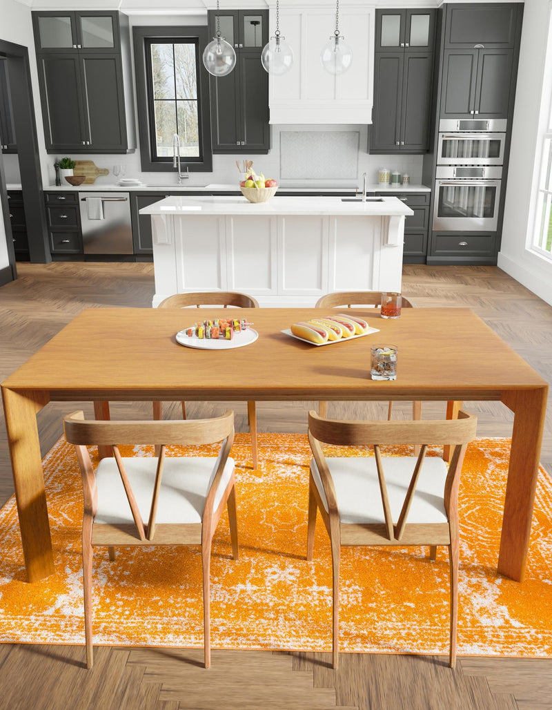 Dover Terrace Collection Area Rug - Lagoon (Orange) Rectangle Orange lifestyle 6