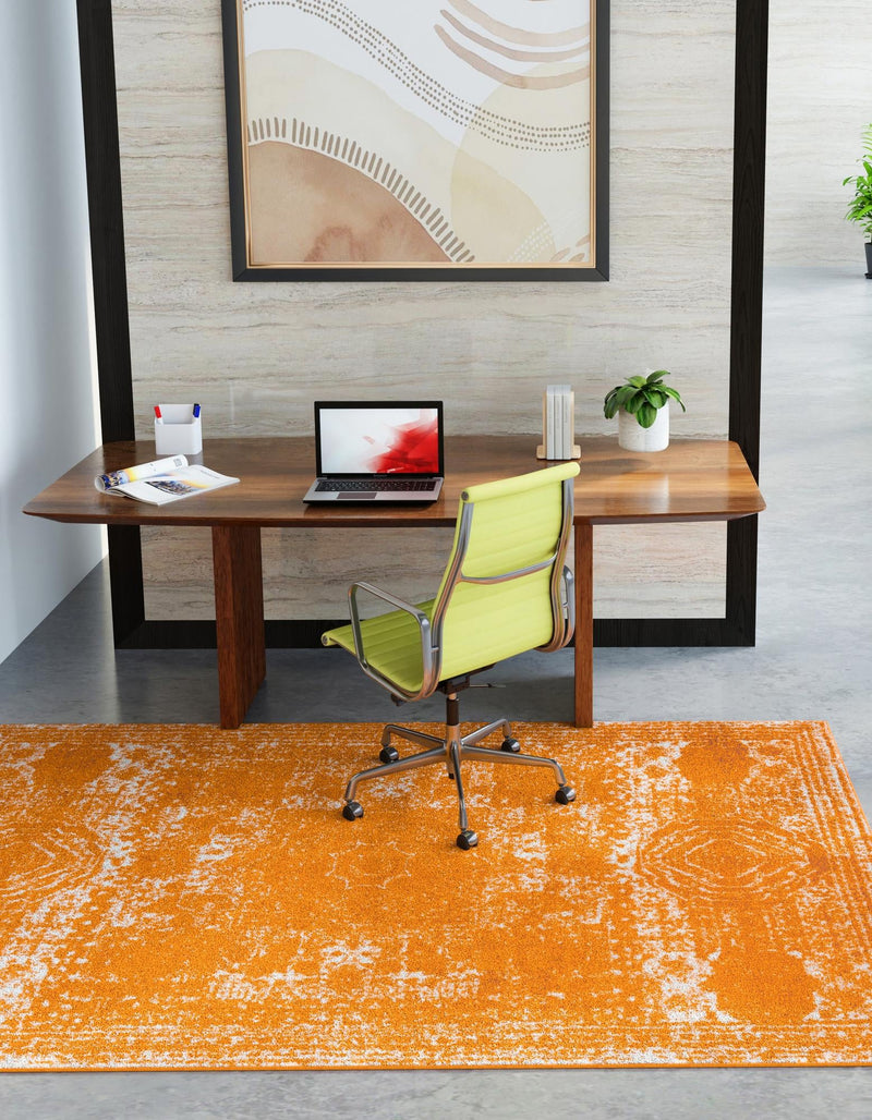 Dover Terrace Collection Area Rug - Lagoon (Orange) Rectangle Orange lifestyle 7