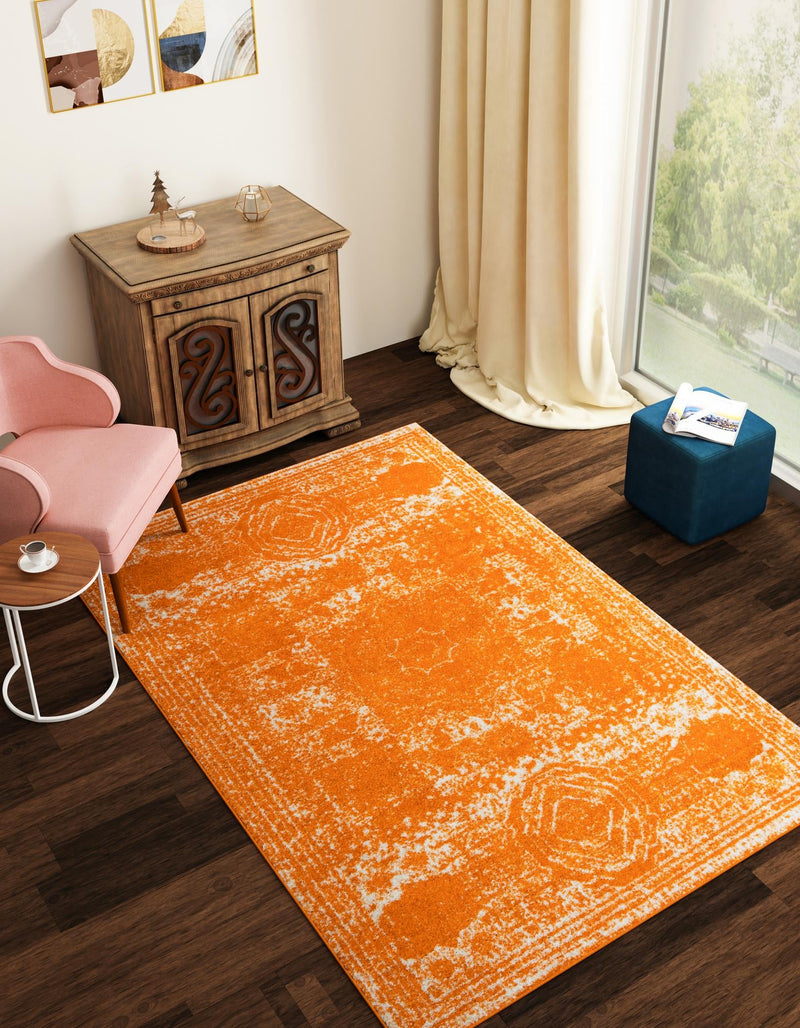 Dover Terrace Collection Area Rug - Lagoon (Orange) Rectangle Orange lifestyle 10