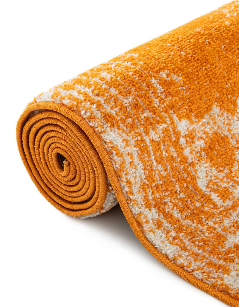Dover Terrace Collection Area Rug - Lagoon (Orange) Oval Orange lifestyle 18